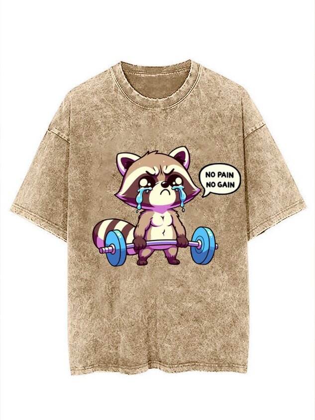 🦊 Fun Fitness Fox Print Washed T-Shirt