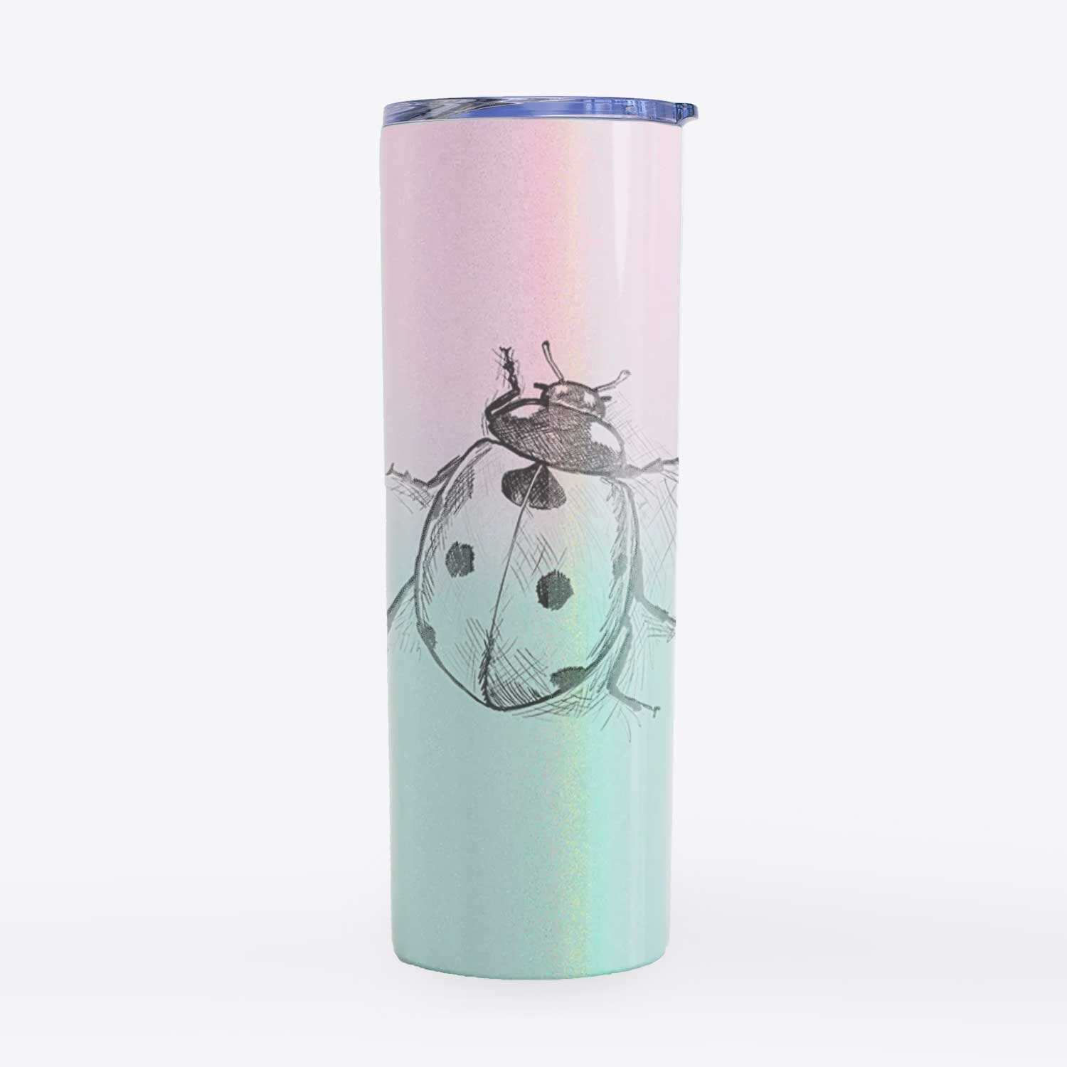 Coccinella septempunctata - Seven-spot Ladybird Ladybug - 20oz Skinny Tumbler