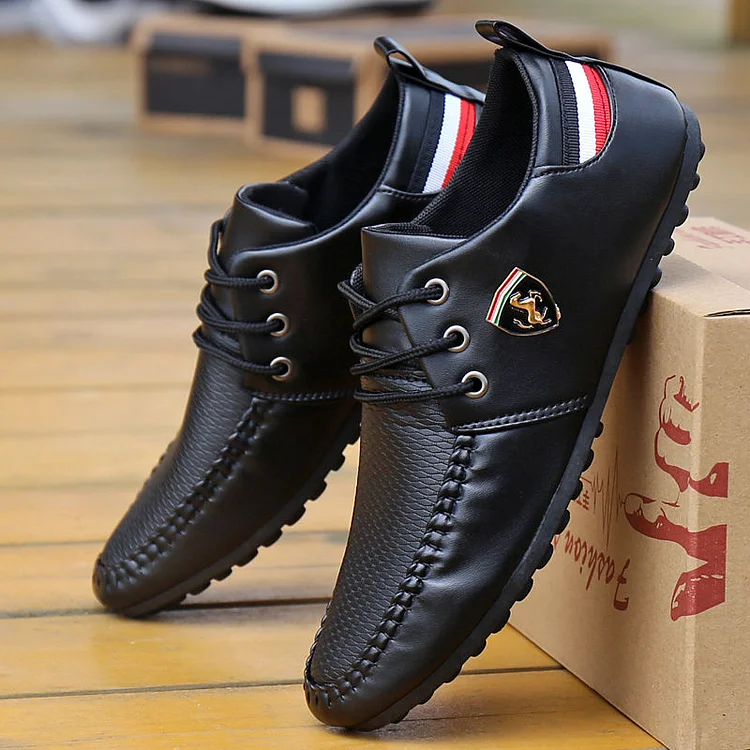 Men's Comfortable Waterproof Anti-Slip Italian Genuine Leather Driving Shoes