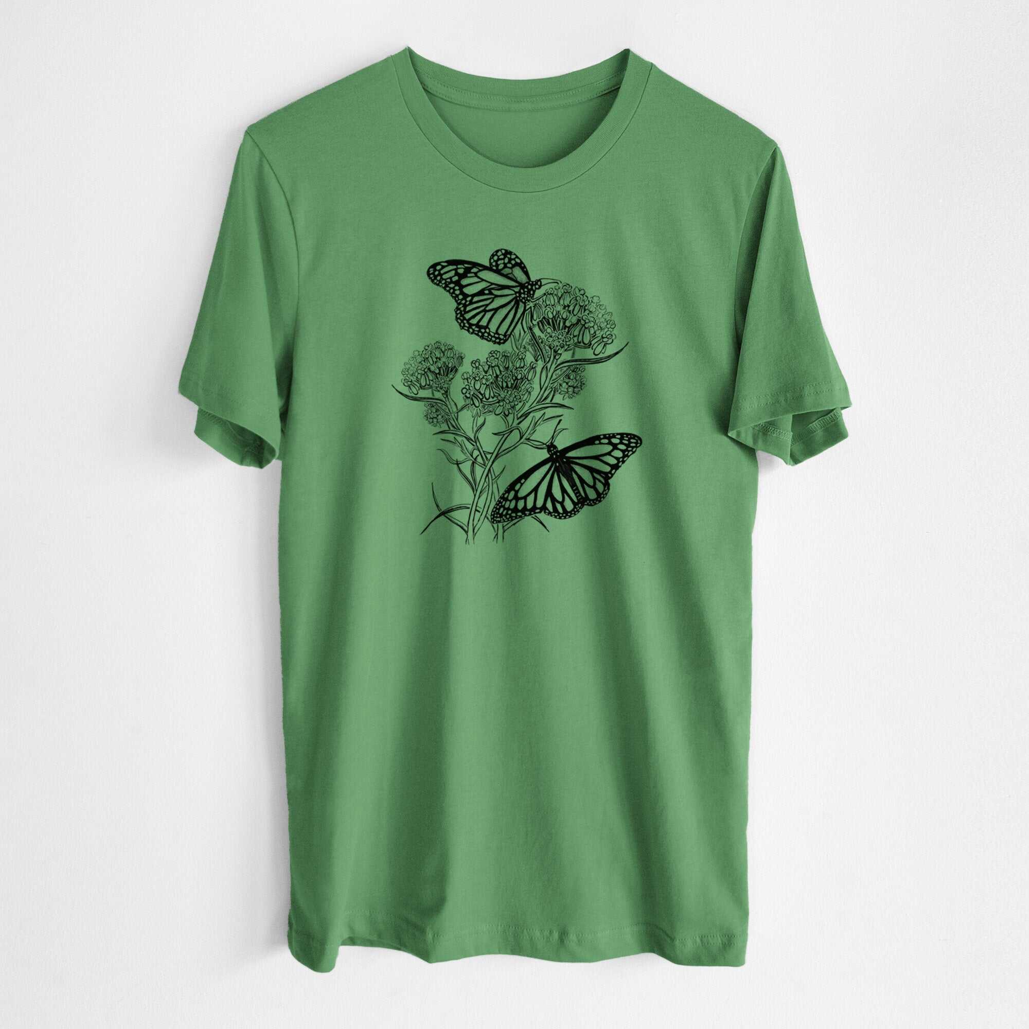 Narrowleaf Milkweed with Monarchs - Lightweight 100% Cotton Unisex Crewneck