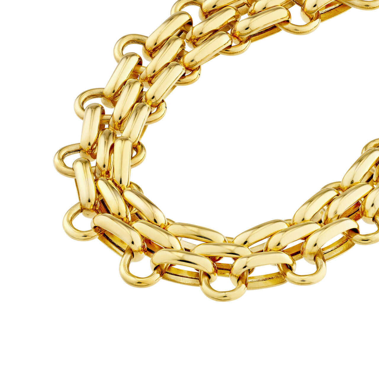 14K Yellow Gold Fancy Chain Link Bracelet