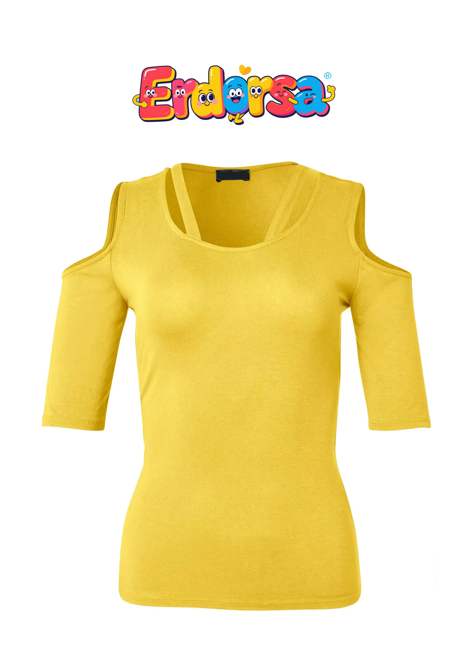 Strappy Cold-Shoulder Top - Yellow