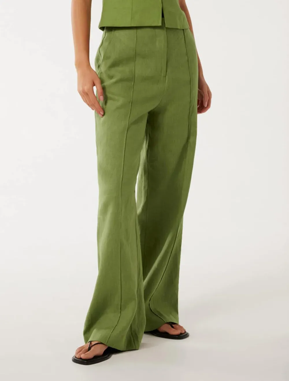 Linen Wide-Leg Pants
