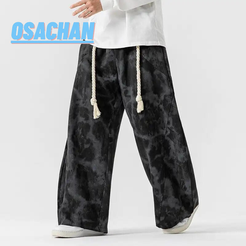 ACID WASH WIDE LEG SWEATPANTS