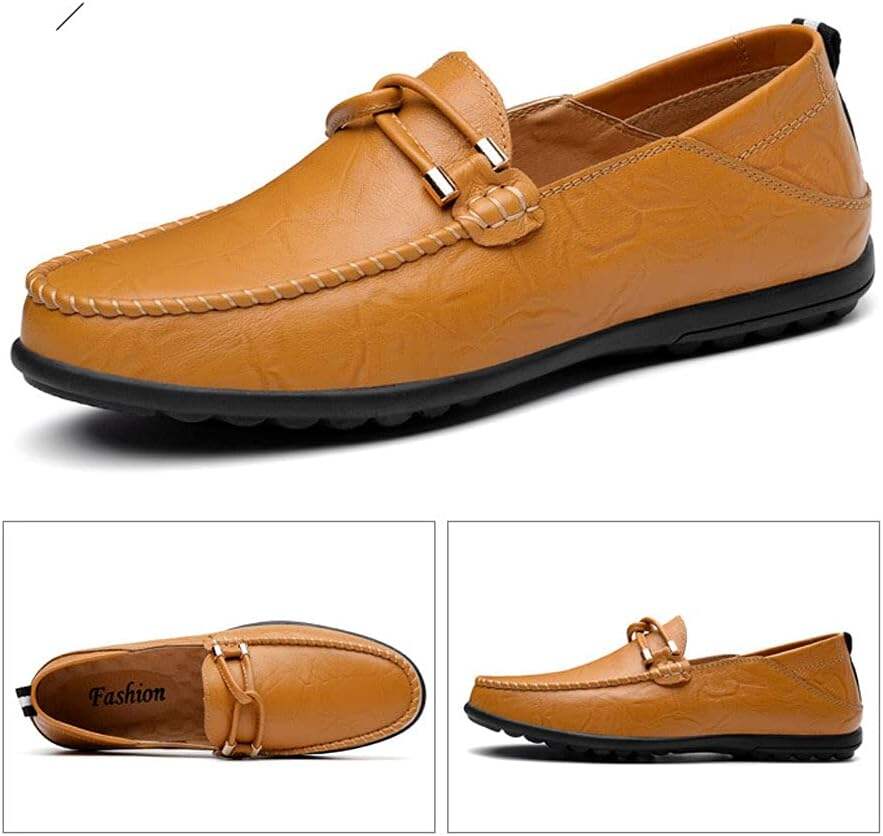 Men's Genuine Leather Casual Business Slip On Loafer