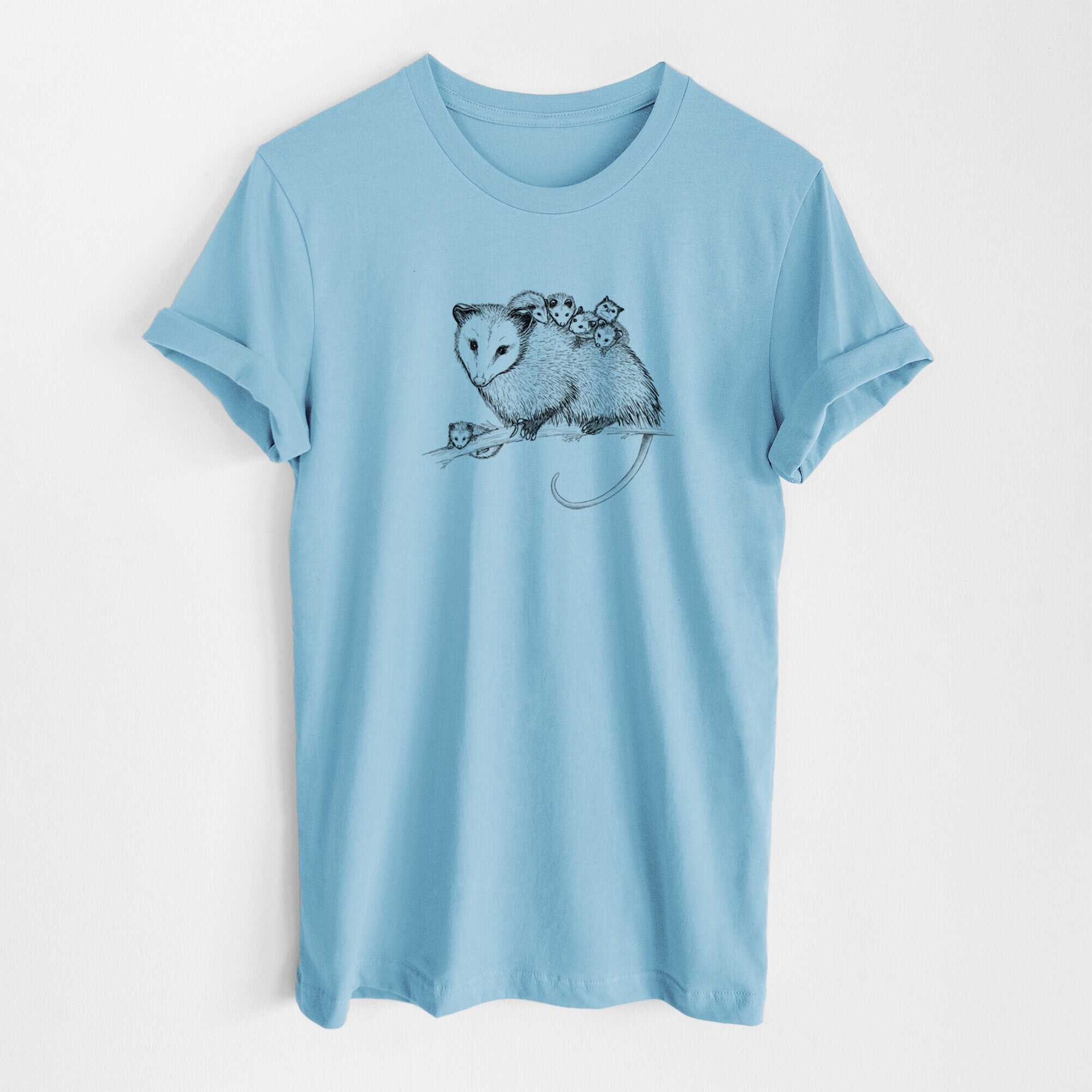 Mama Opossum with Babies - Lightweight 100% Cotton Unisex Crewneck
