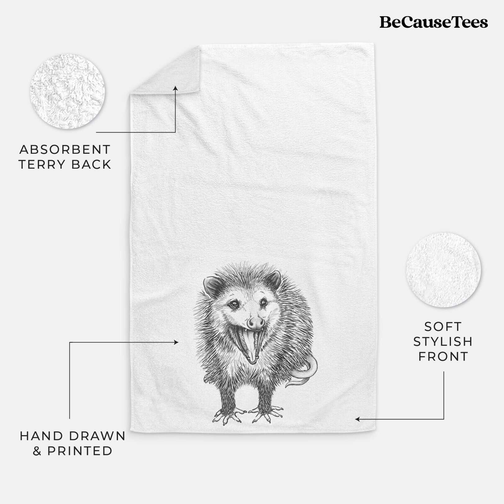 Hissing Opossum - Didelphidae Premium Decorative Hand Towel