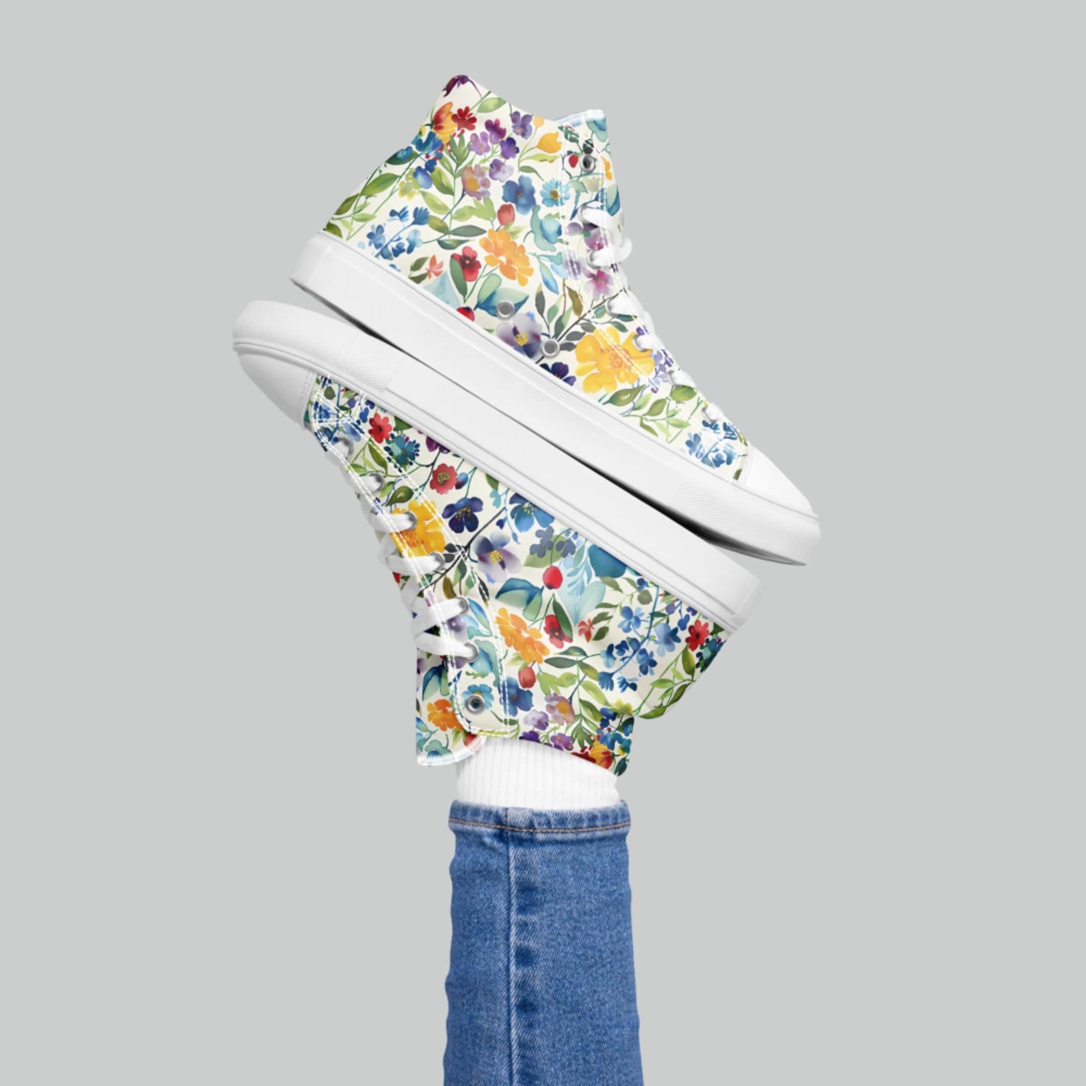 Colorful Garden High Top Canvas Shoes