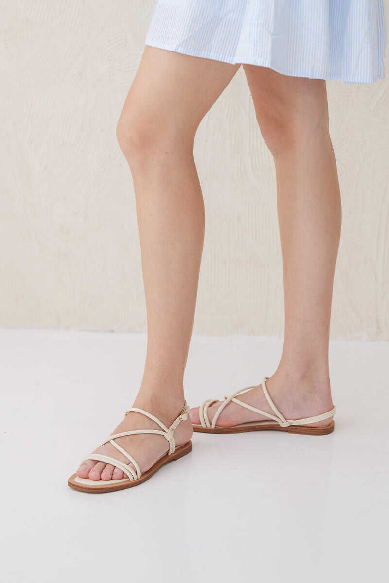 Yerin Strappy Sandals in Cream
