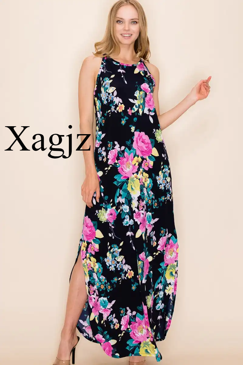 Sleeveless Floral Maxi Dress