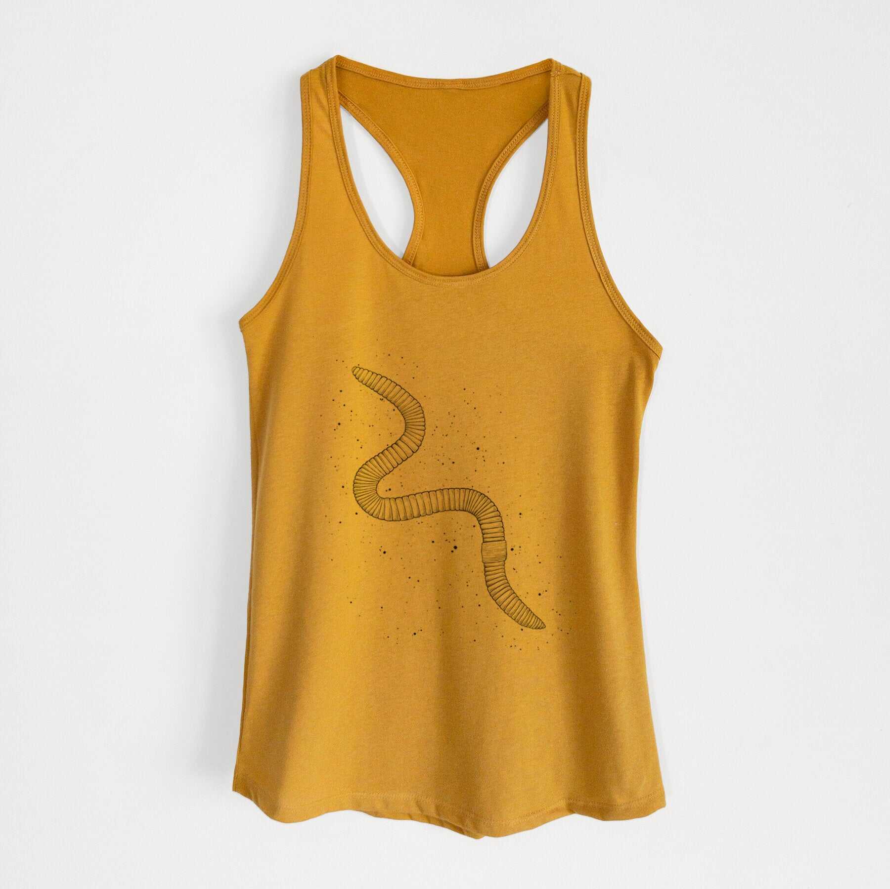 Common Earthworm - Nightcrawler - Lumbricus terrestris - Women's Racerback Tanktop