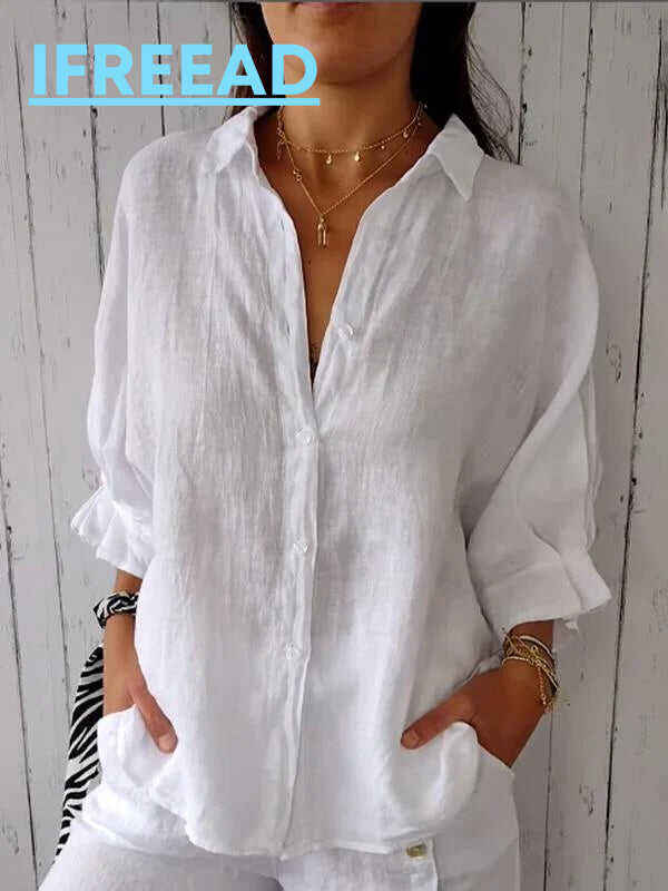 Cotton and Linen Tie Back Design Shirt