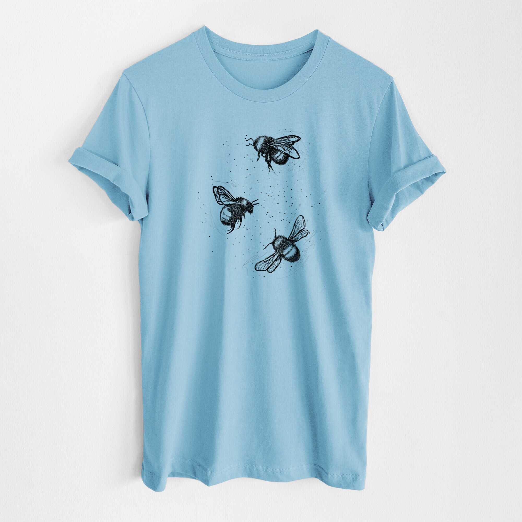 American Bumblebee Trio - Bombus Pensylvanicus - Lightweight 100% Cotton Unisex Crewneck