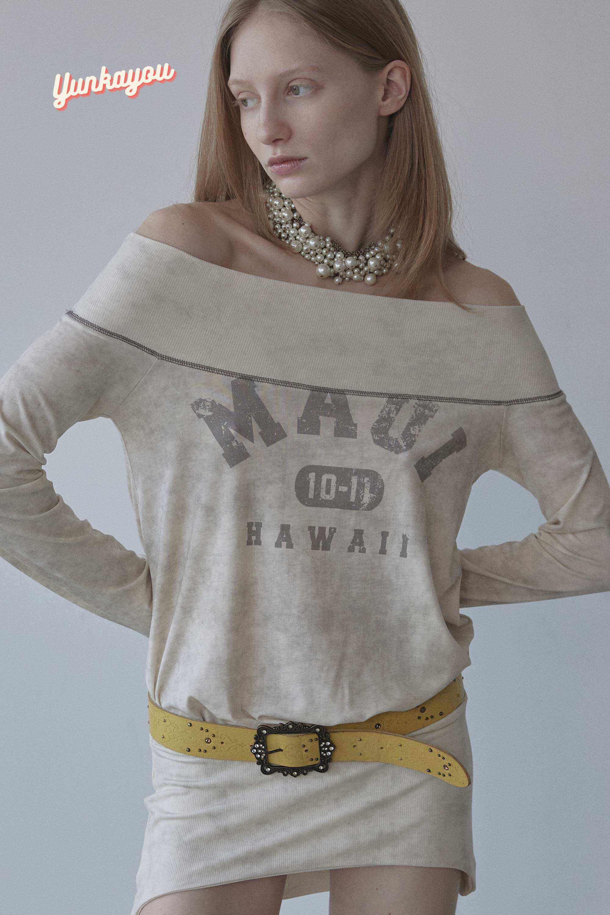 SCULPTOR Maui Off-Shoulder Dress Washed Raw