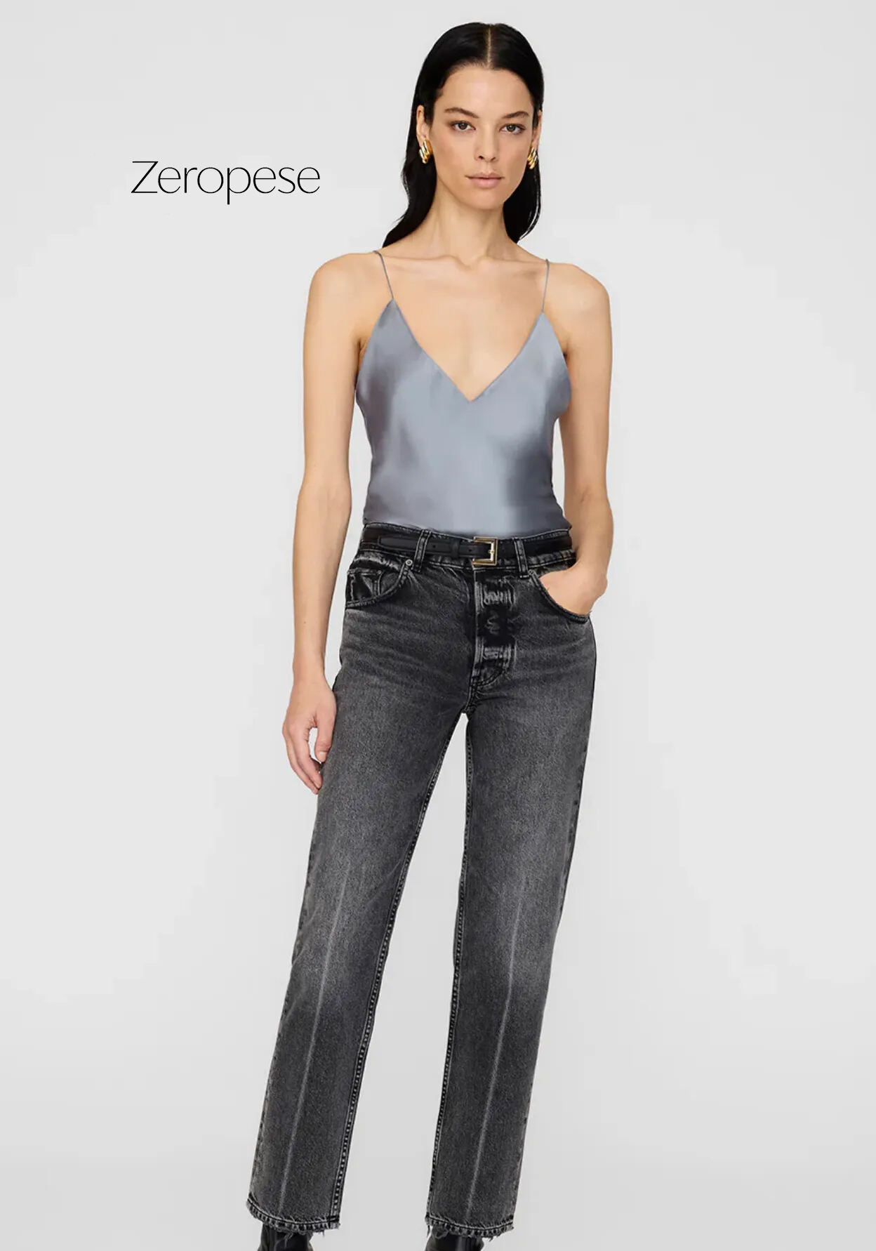 Anine Bing Ellen Top in Pastel Blue