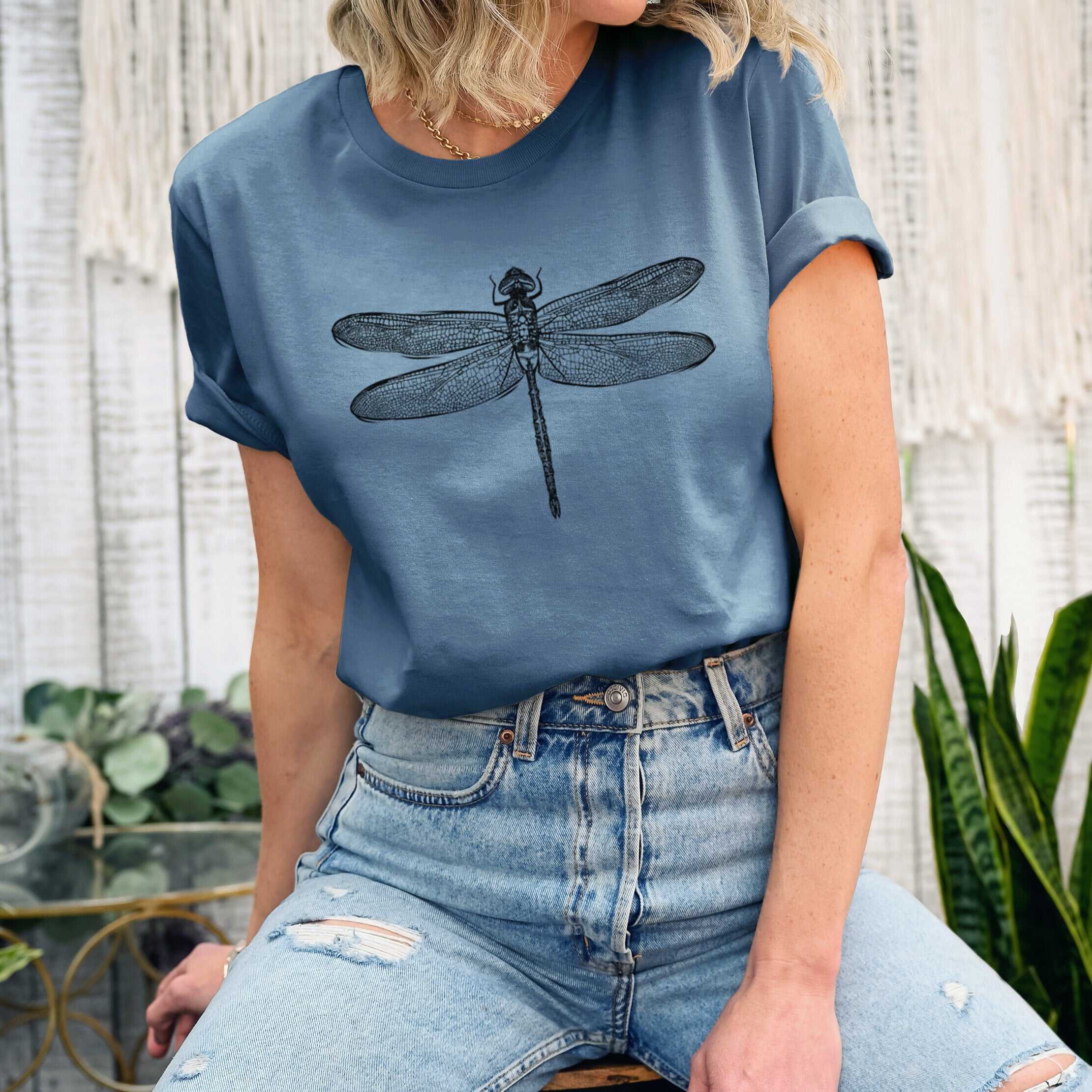 Anax Junius - Green Darner Dragonfly - Lightweight 100% Cotton Unisex Crewneck