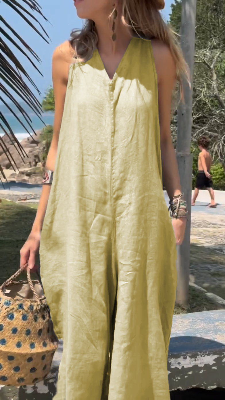 SUMMER Comfortable casual cotton and linen jumpsuit （BUY 2 GET FREE SHIPPING)