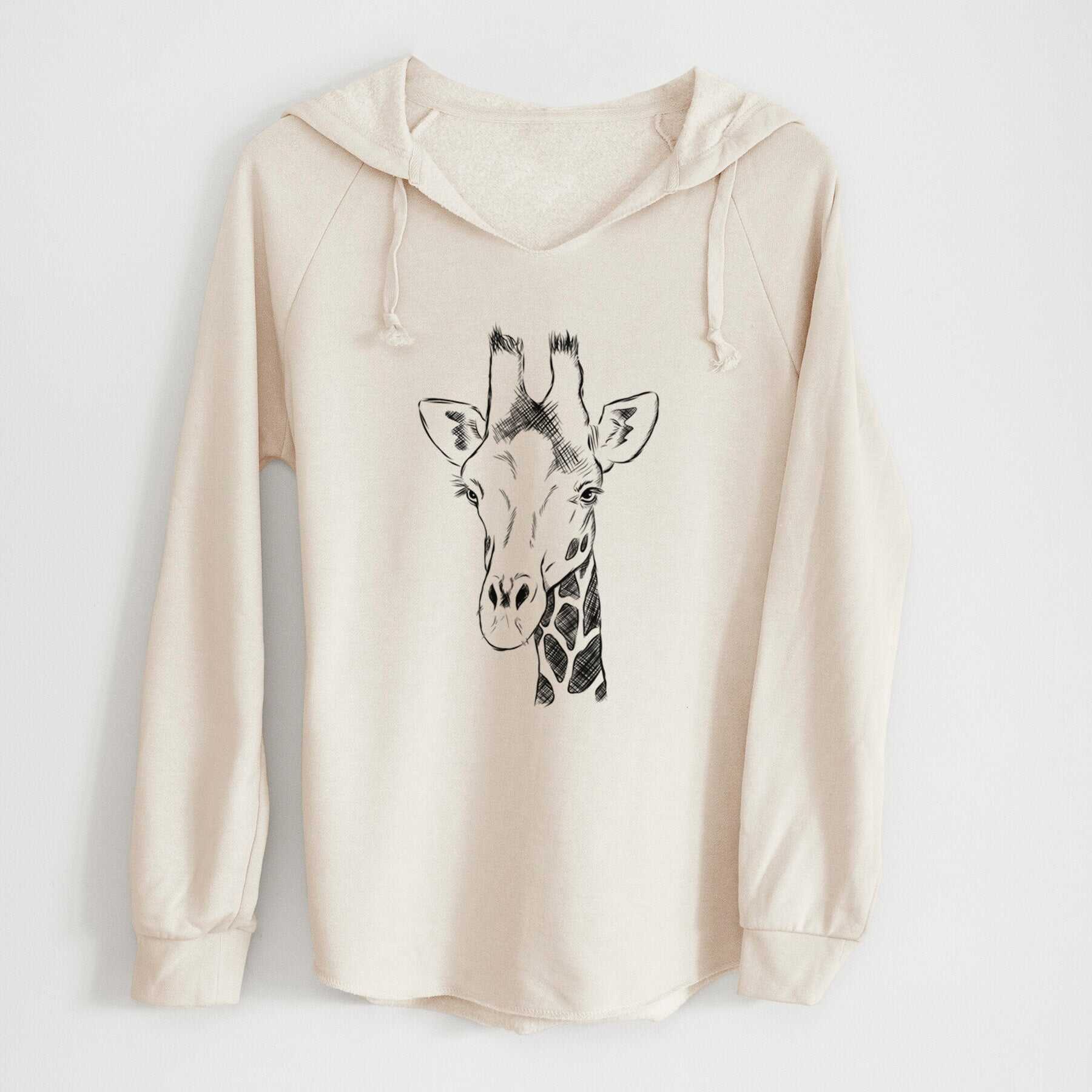 Southern Giraffe - Giraffa giraffa - Cali Wave Hooded Sweatshirt