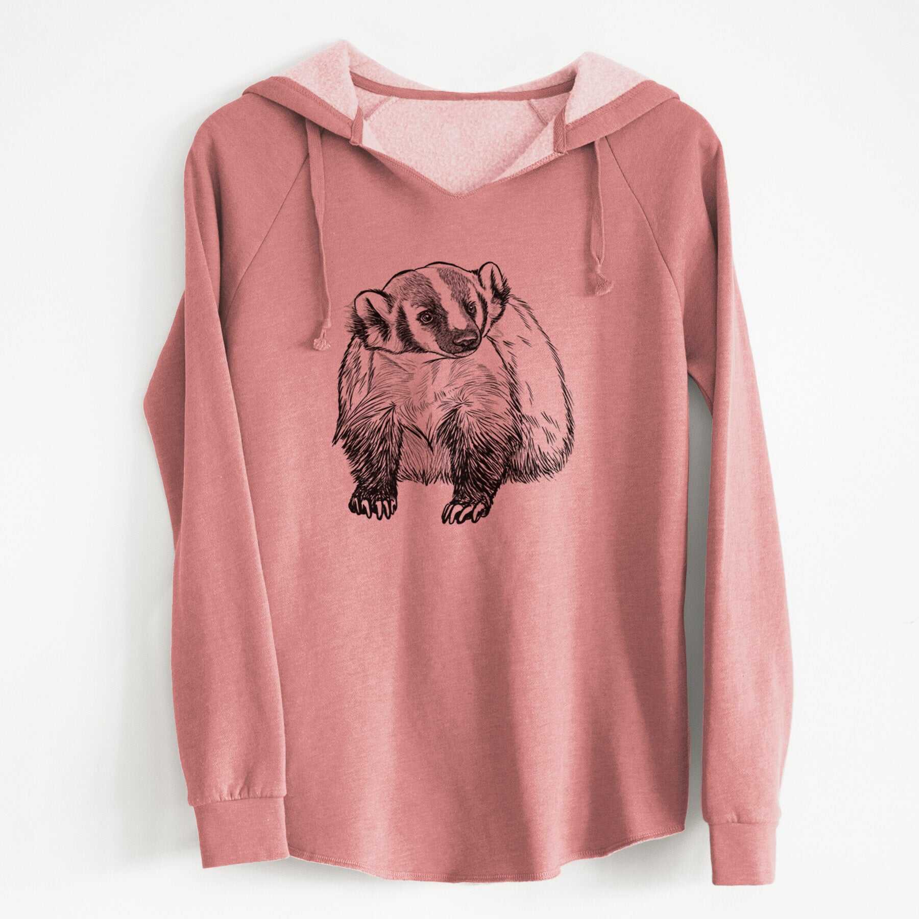 American Badger - Taxidea taxus - Cali Wave Hooded Sweatshirt