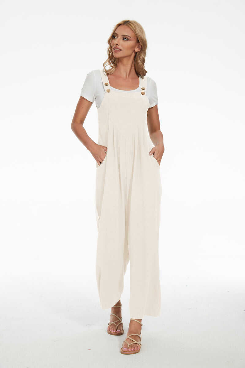 Plus Size Wide Leg Overalls Jumpsuit