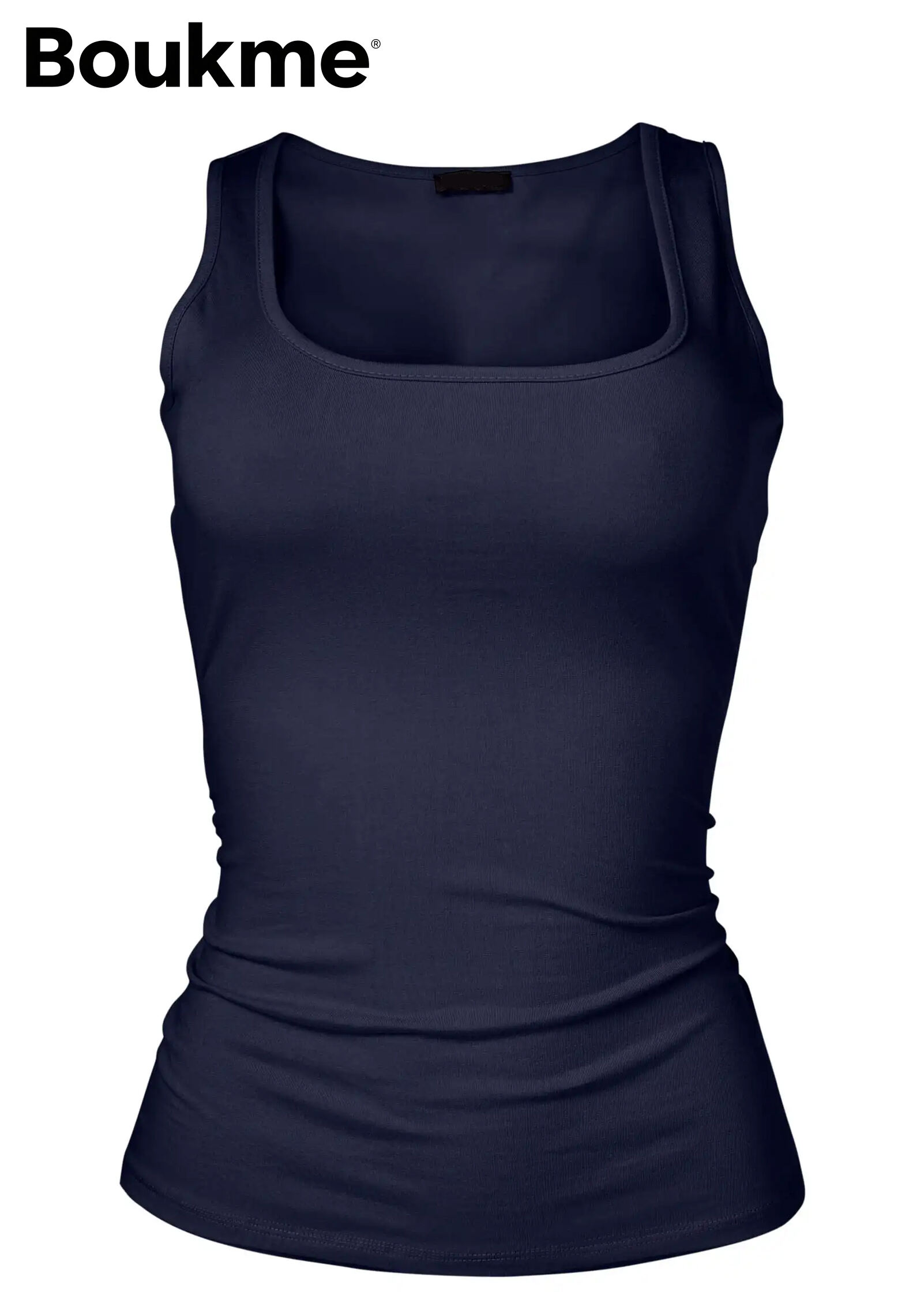 Square Neck Tank Top - Navy