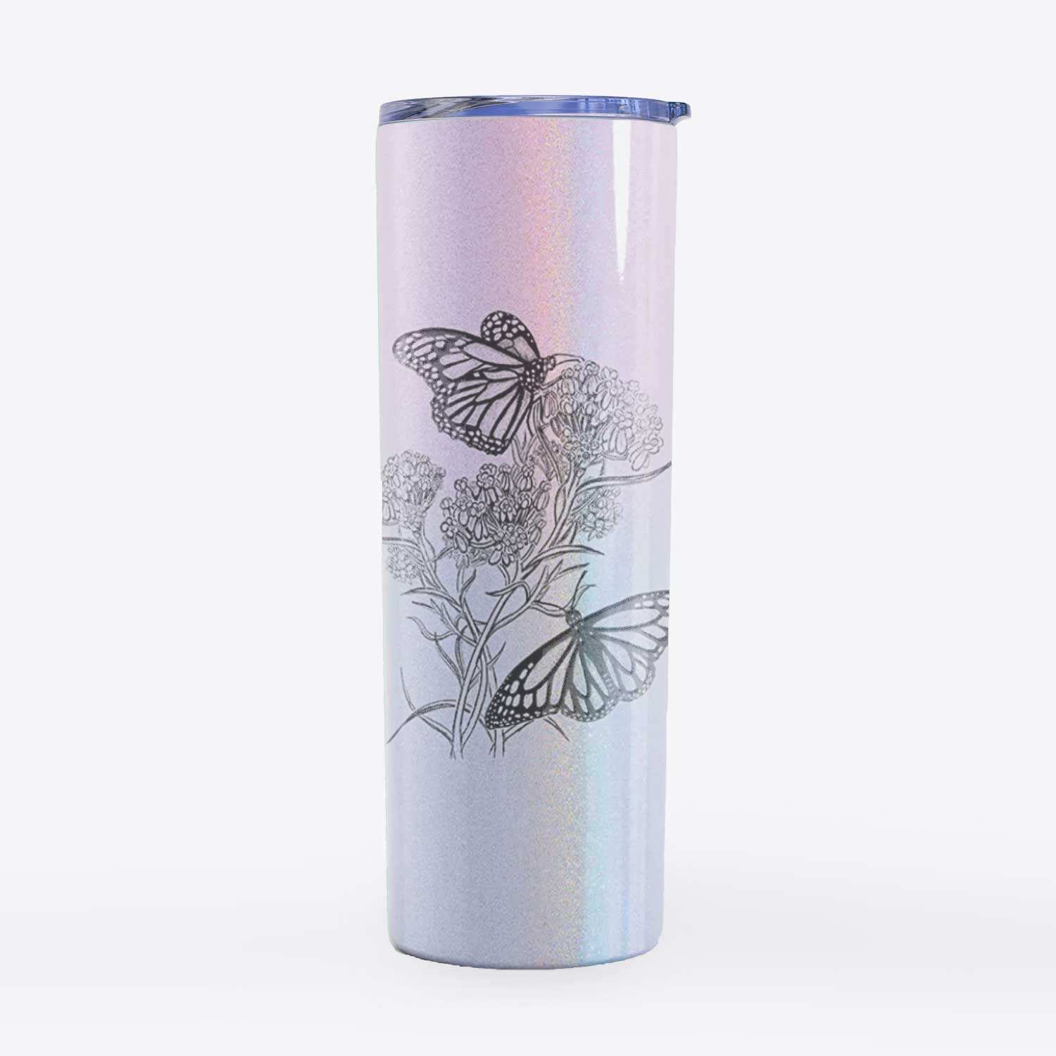 Narrowleaf Milkweed with Monarchs - 20oz Skinny Tumbler