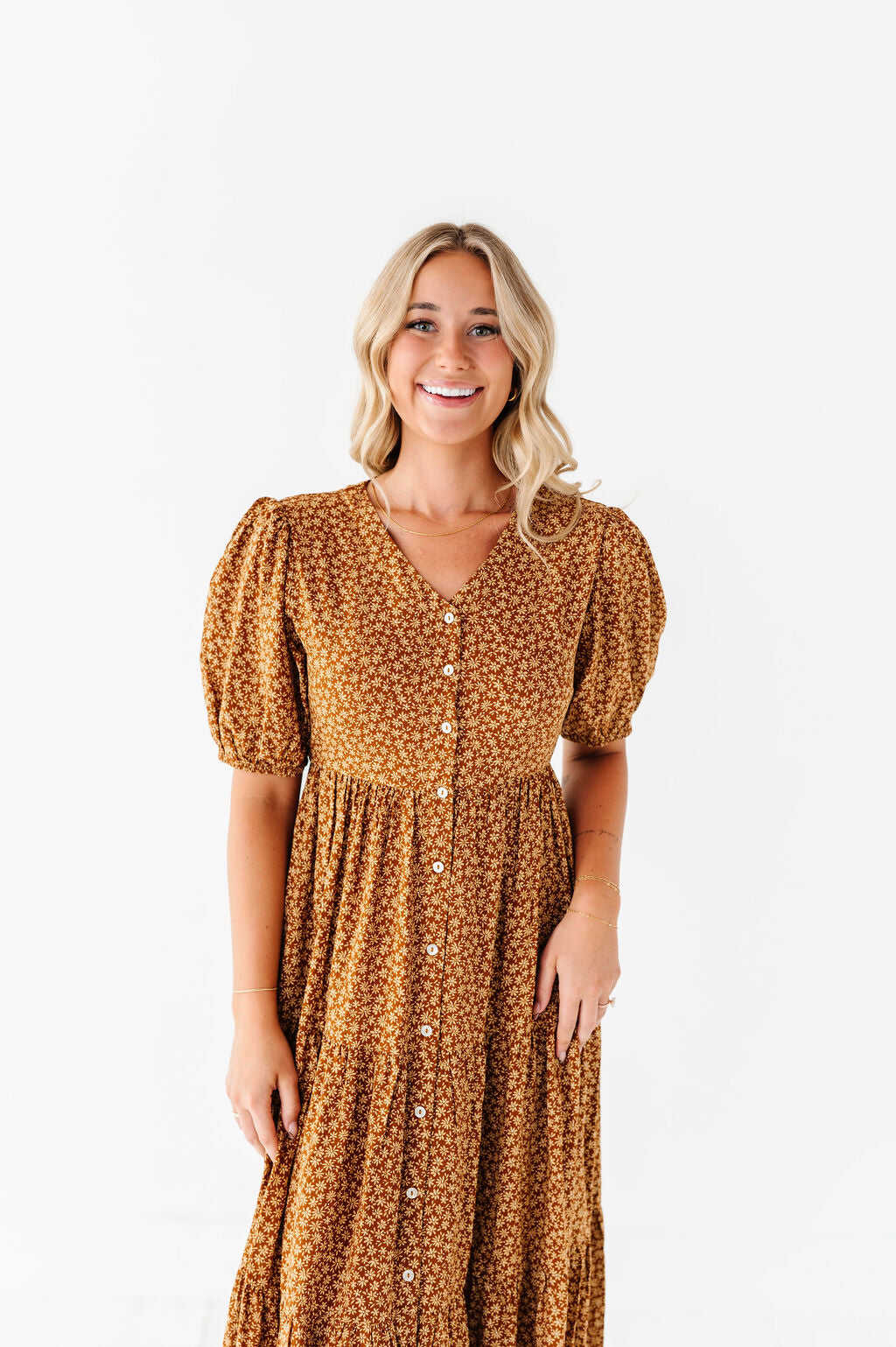 Fiona Floral Dress in Autumn Daisy - Size 3X & 4X Left