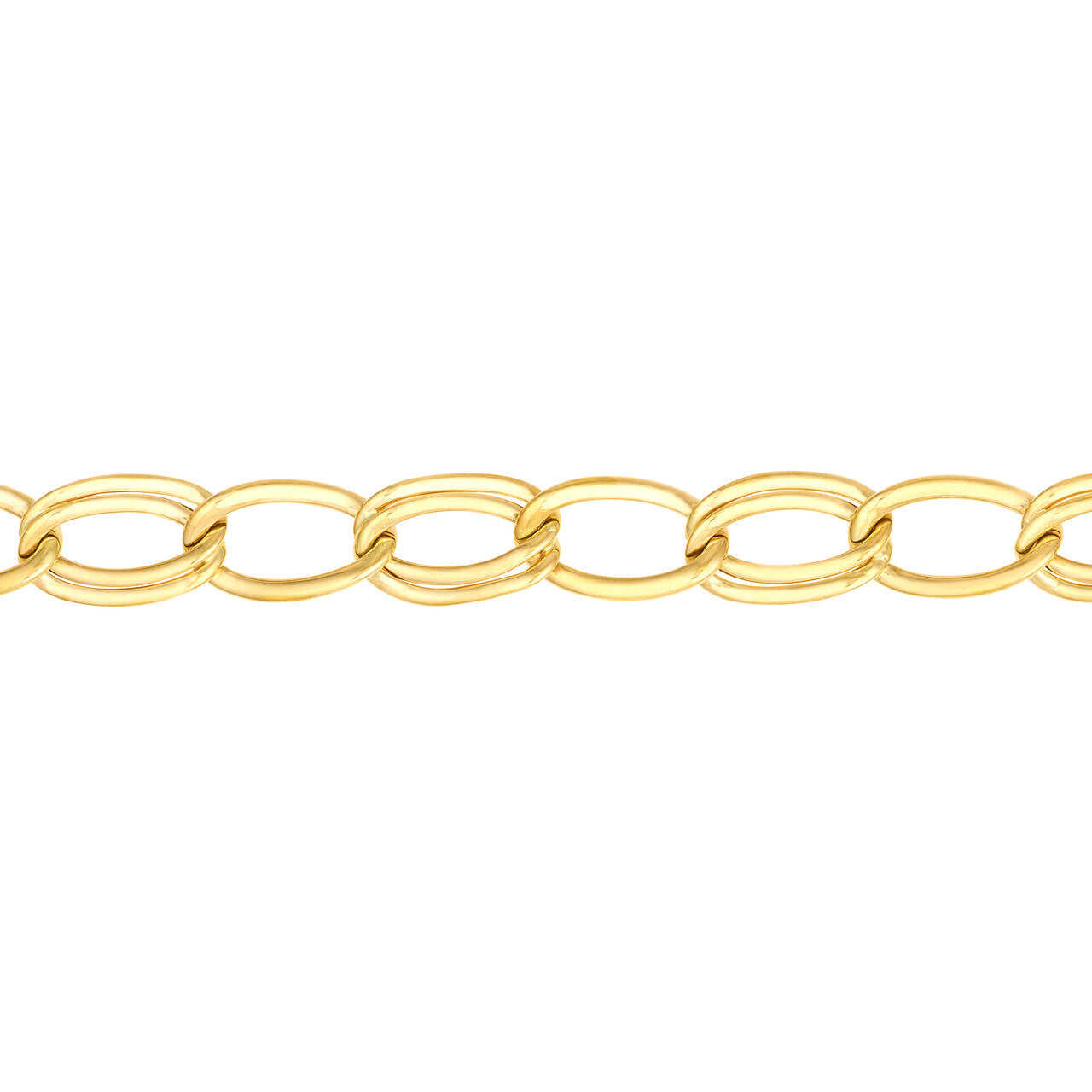 14K Yellow Gold Alternating Single & Double Link Bracelet