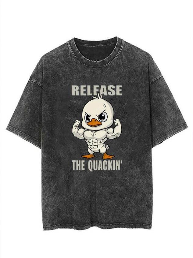 🦆 Funny Strong Duck Casual Loose Crew Shirt