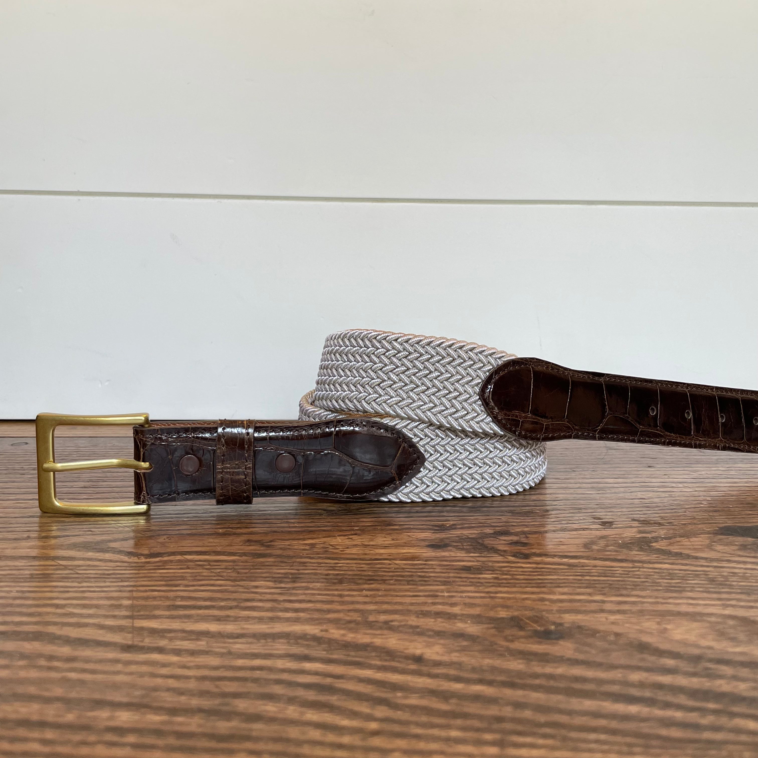 The Stretch Belt, Tan & White