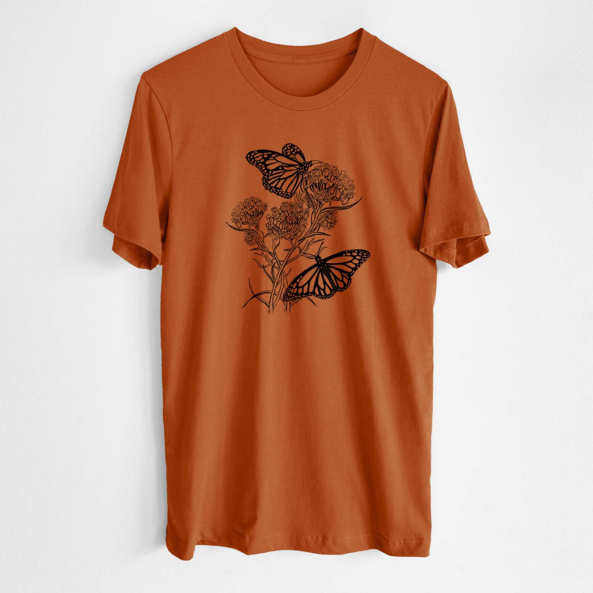 Narrowleaf Milkweed with Monarchs - Lightweight 100% Cotton Unisex Crewneck