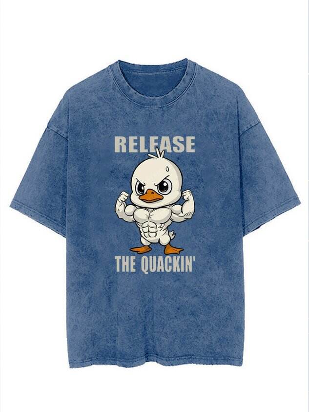 🦆 Funny Strong Duck Casual Loose Crew Shirt