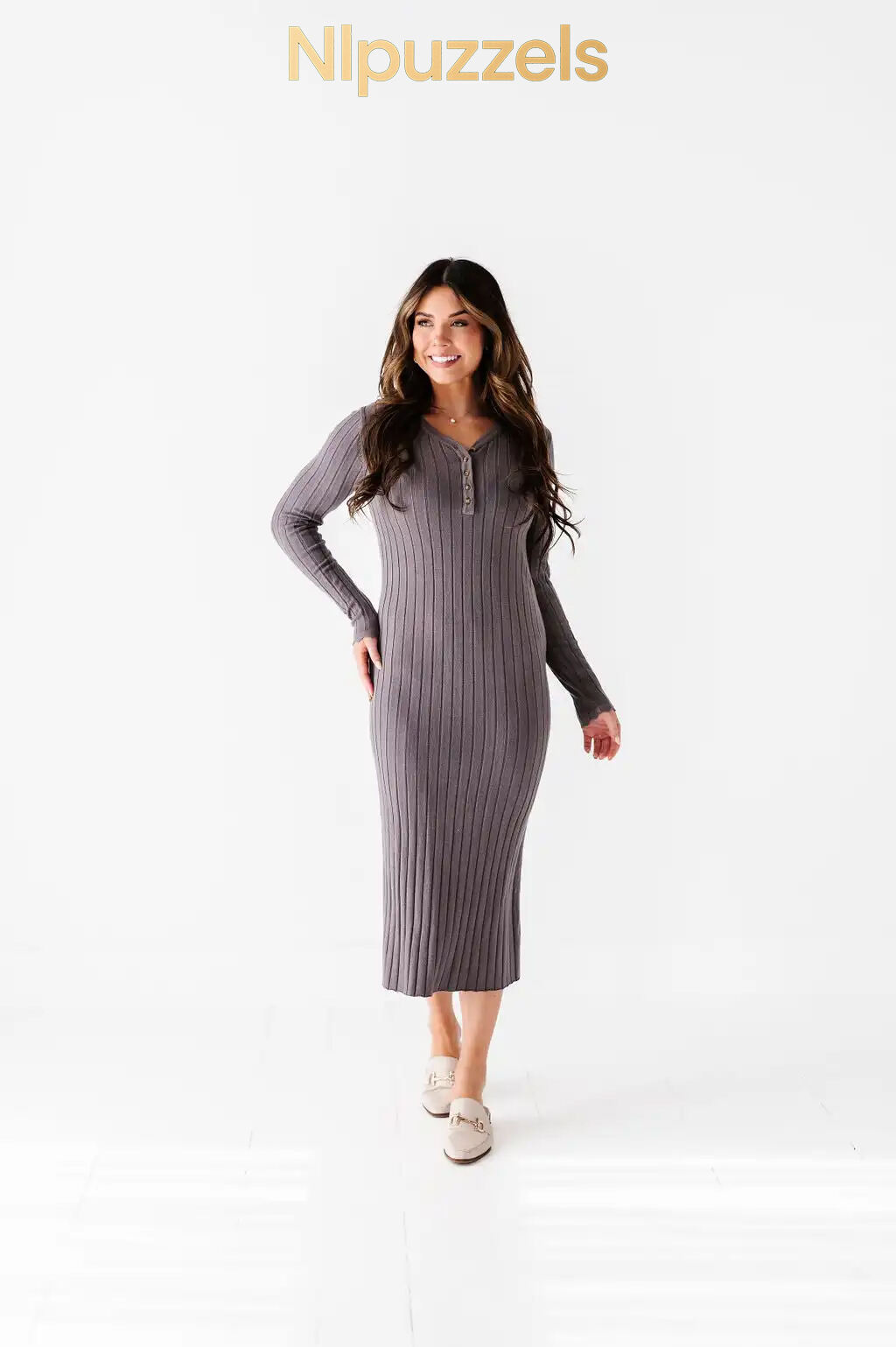 Willow Sweater Dress in Charcoal