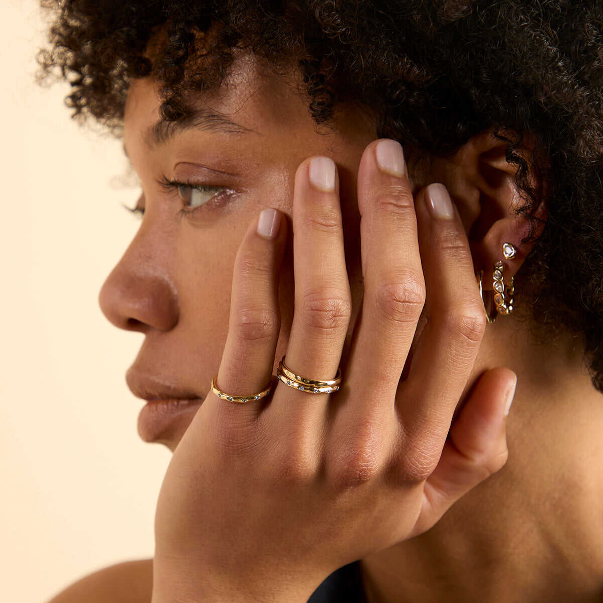 Molten Textured Ring in Gold