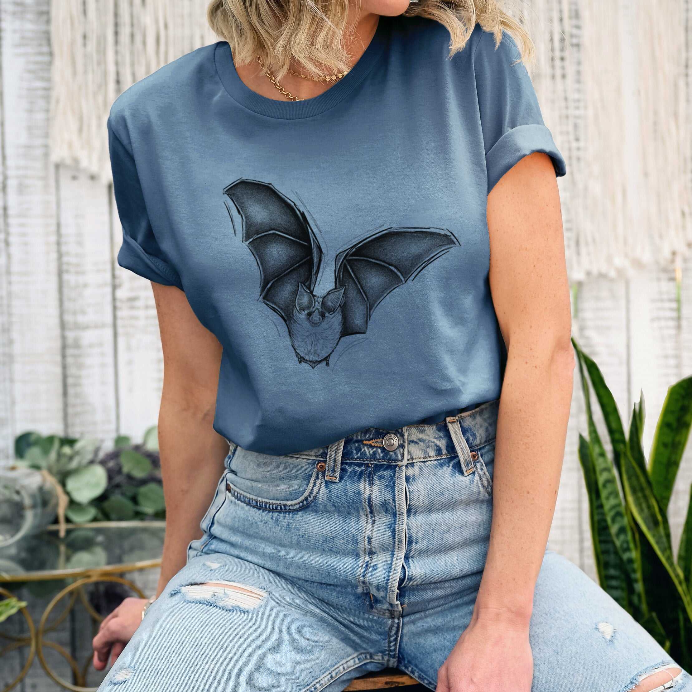 Macrotus californicus - California Leaf-nosed Bat - Lightweight 100% Cotton Unisex Crewneck