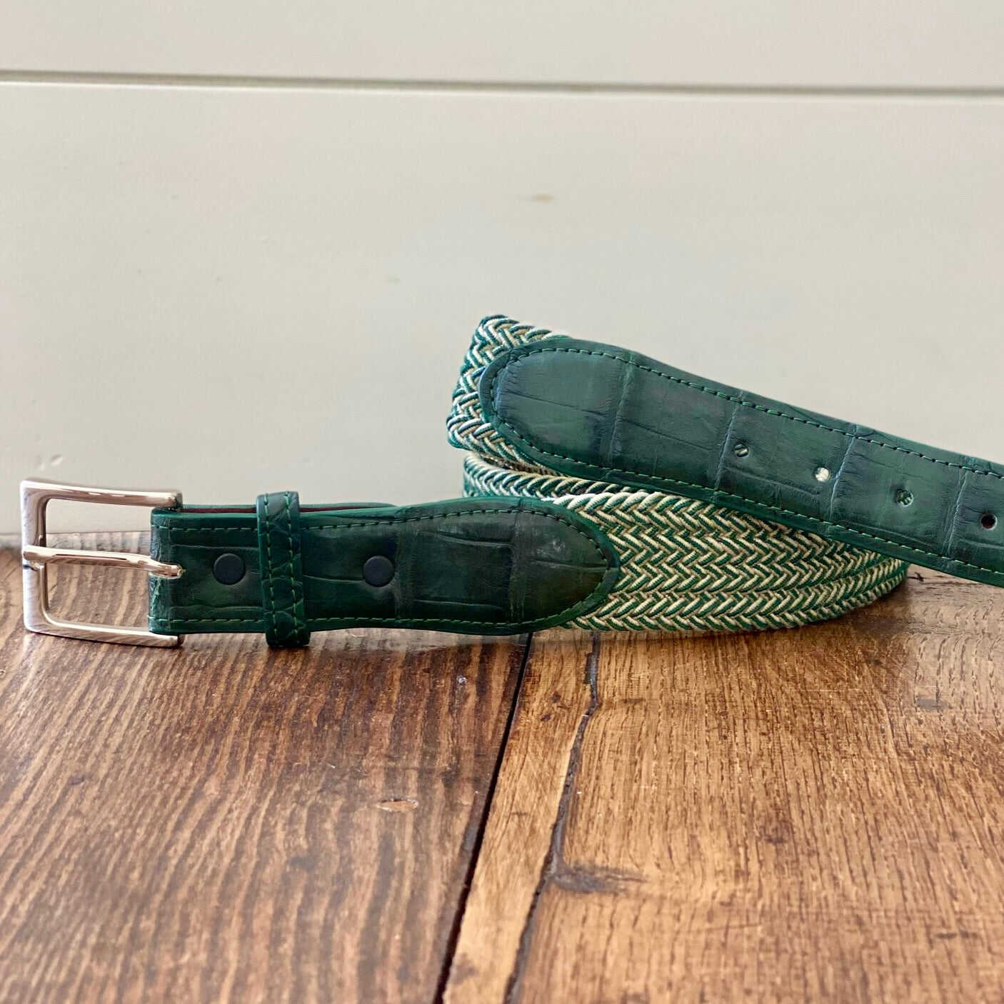 The Stretch Belt, Green & White