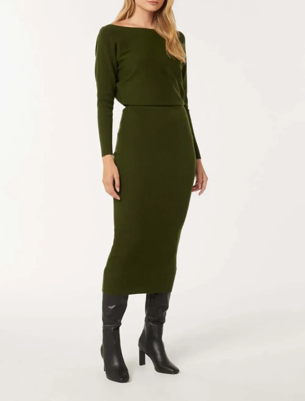 Off-Shoulder Midi Dress