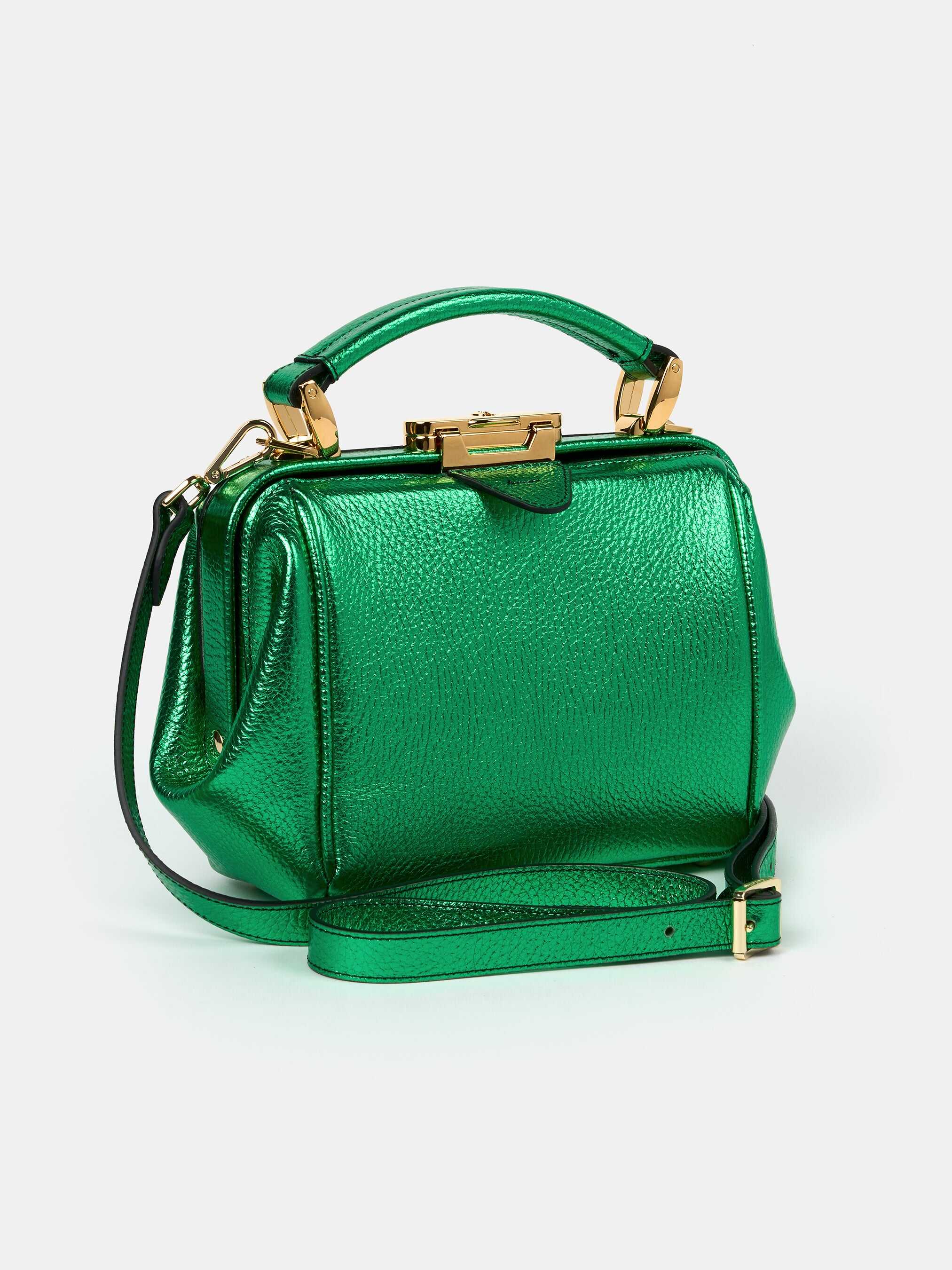 The Mini Sophie - Wicked Green Metallic Calf Grain