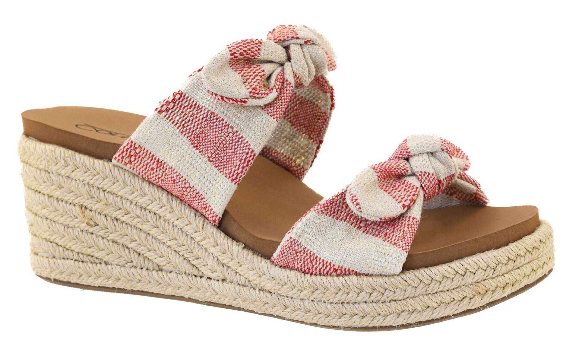 Tie the Knot Red Stripe Wedge Espadrille Sandal *Final Sale*