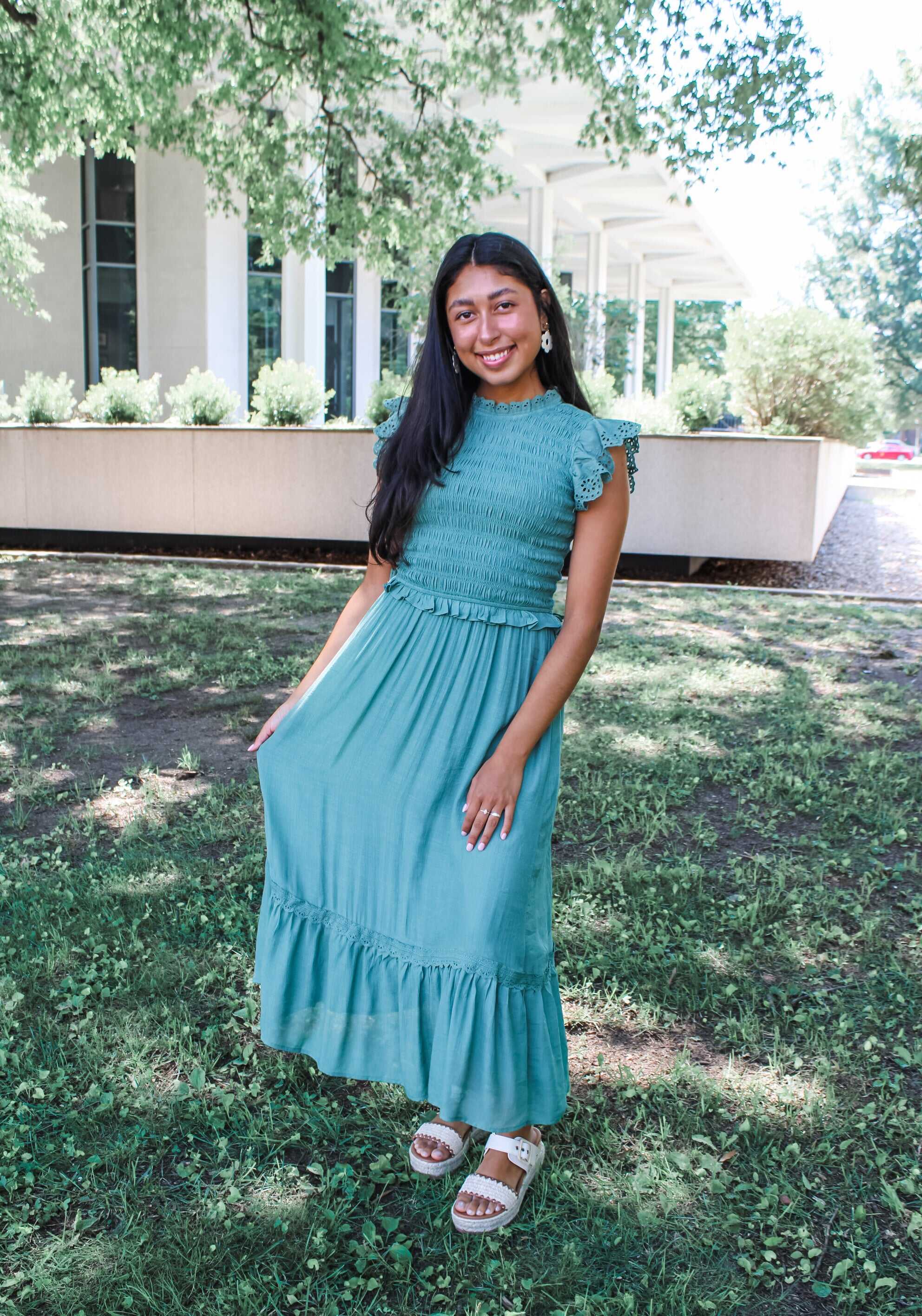 Grace & Lace Midi Dress • Teal Green