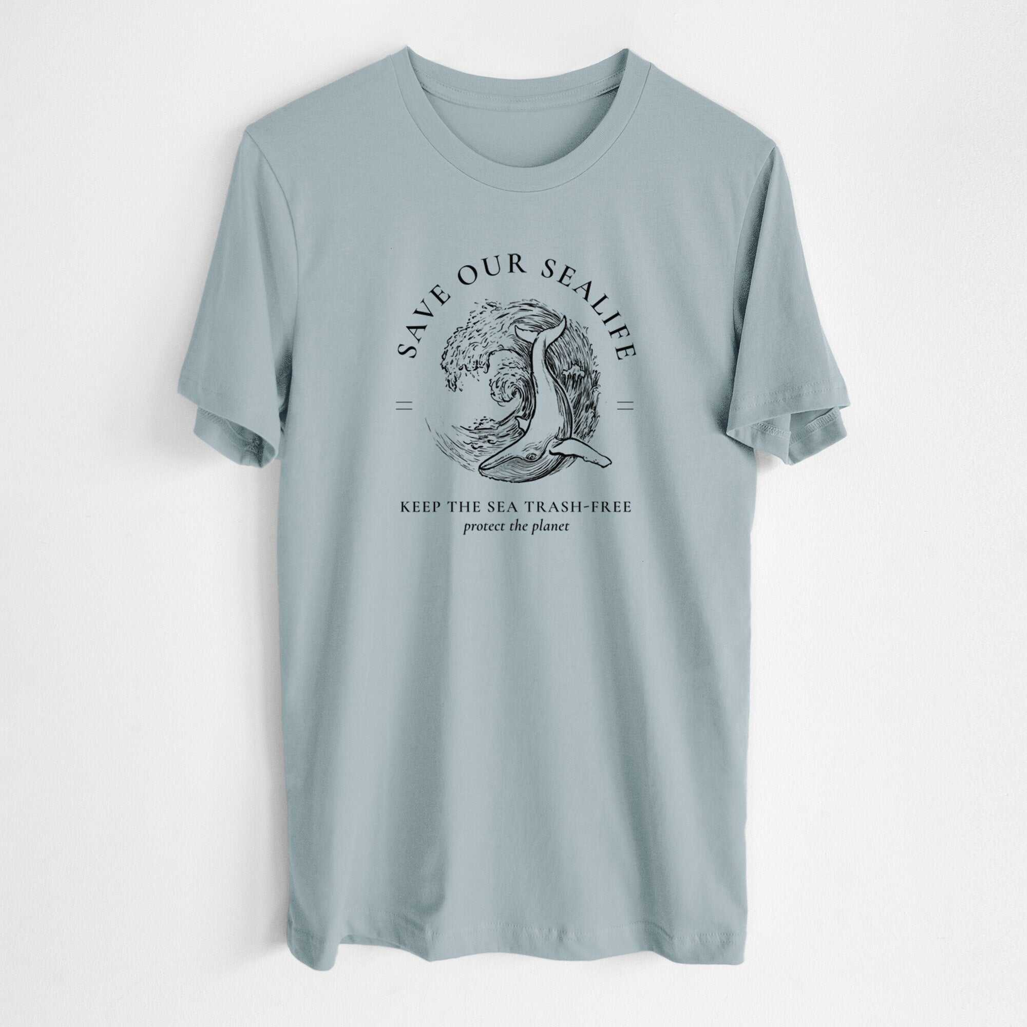 Save our Sealife - Keep the Sea Trash-Free - Lightweight 100% Cotton Unisex Crewneck