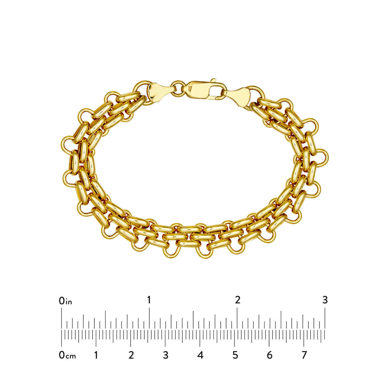 14K Yellow Gold Fancy Chain Link Bracelet