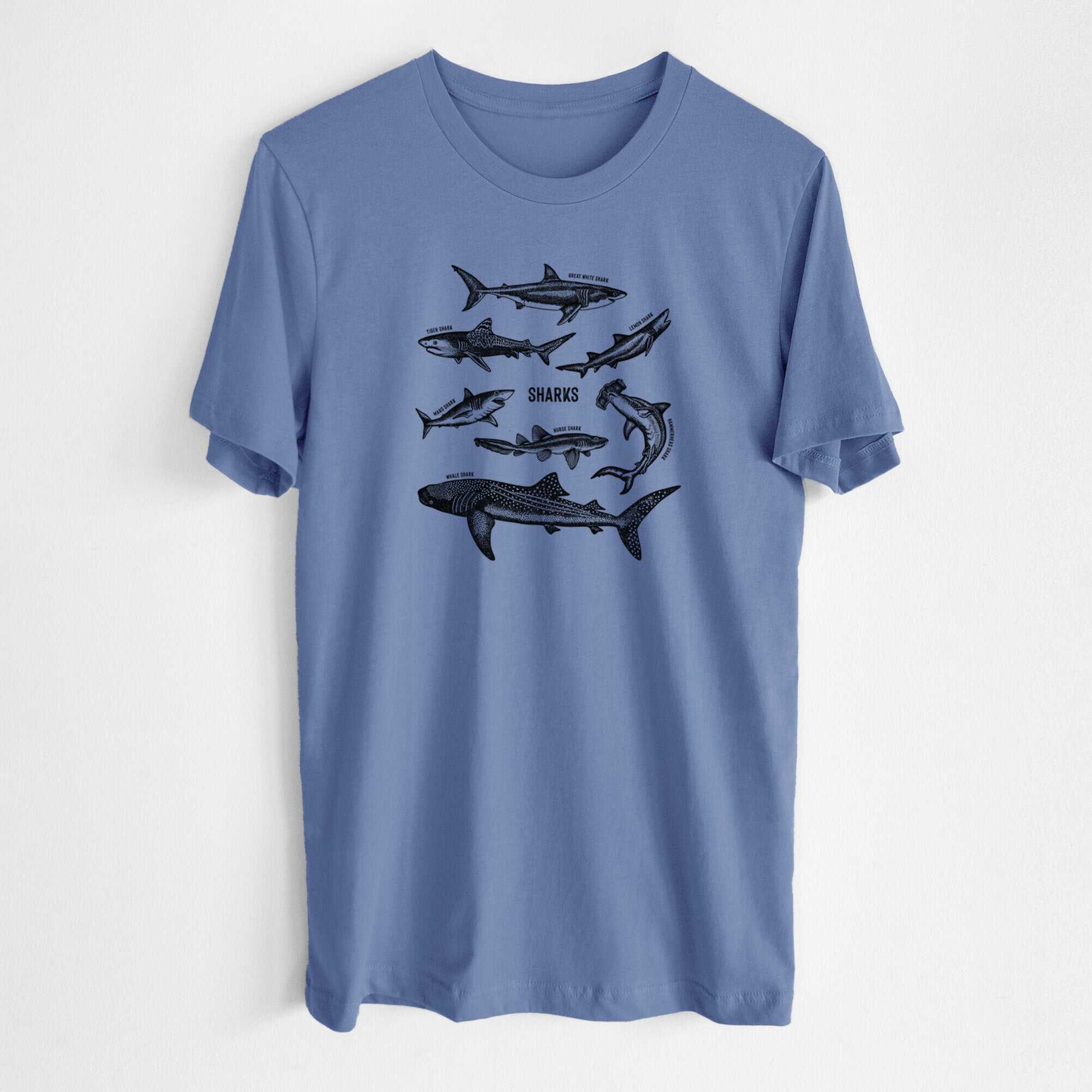Shark Chart - Lightweight 100% Cotton Unisex Crewneck
