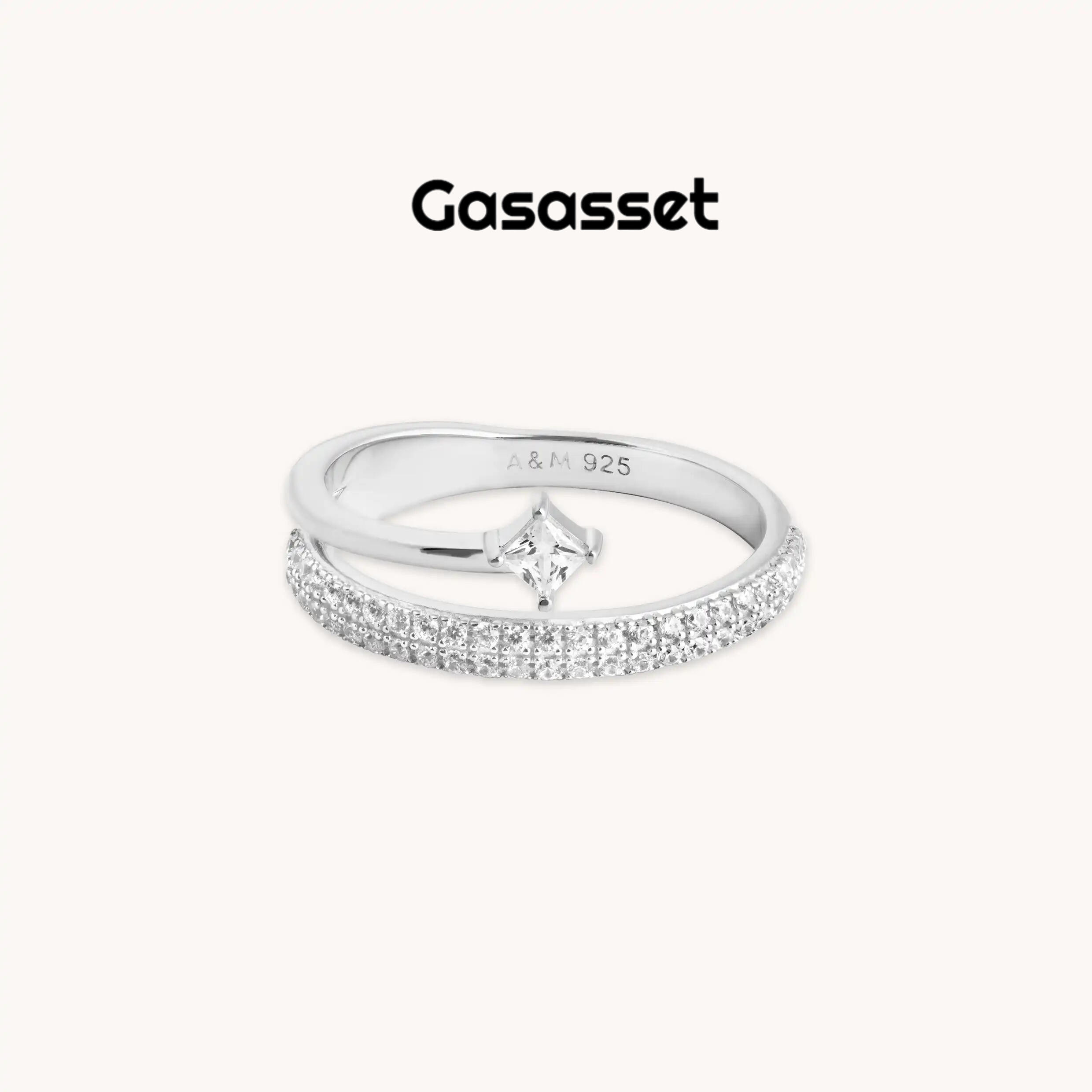 Pavé Crystal Illusion Ring in Silver
