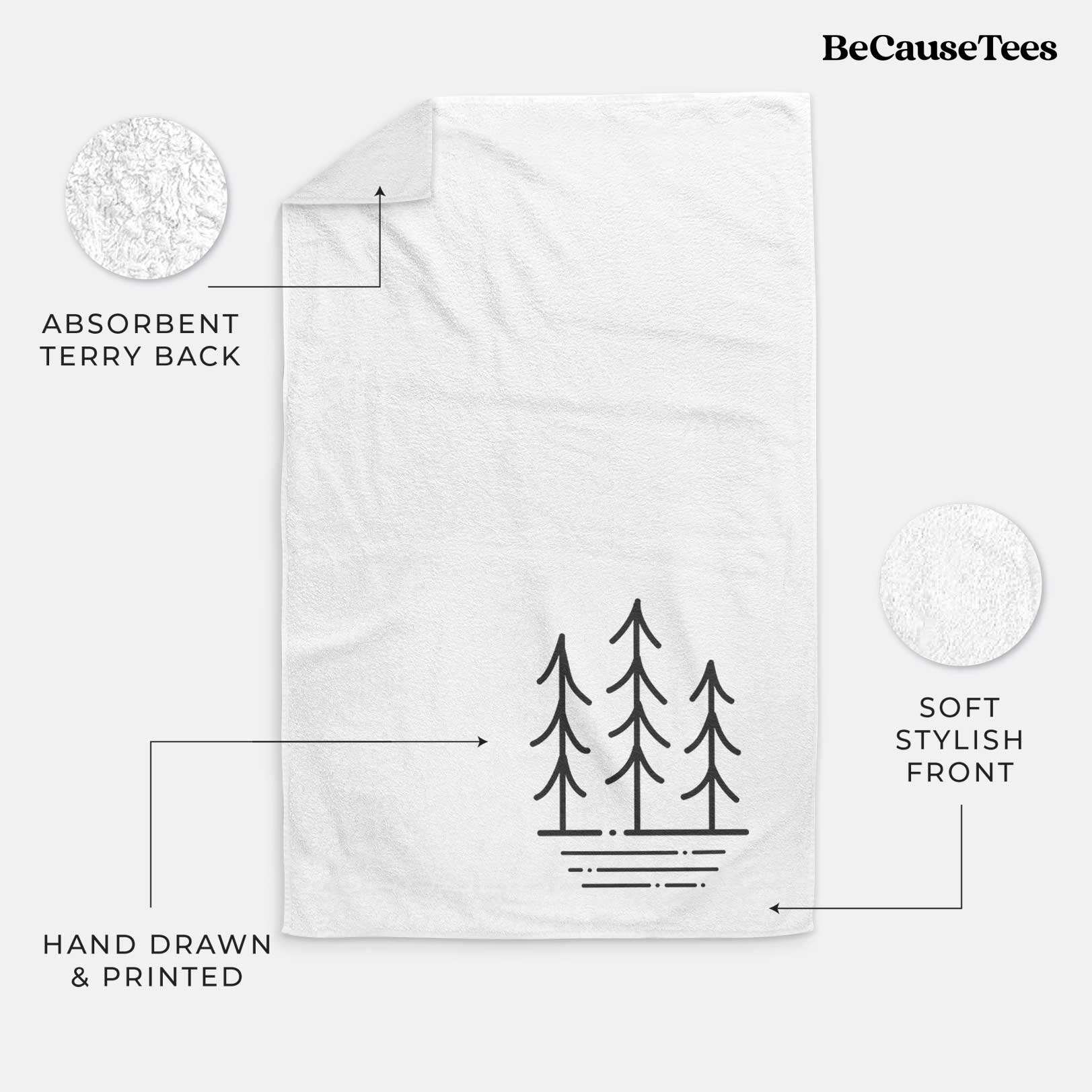 Three Trees Premium Decorative Hand Towel