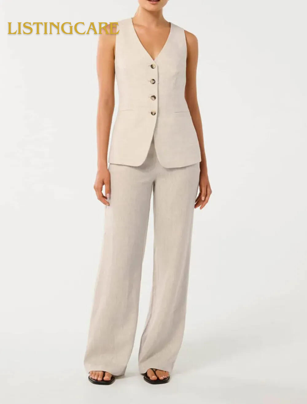 Linen Wide-Leg Pants