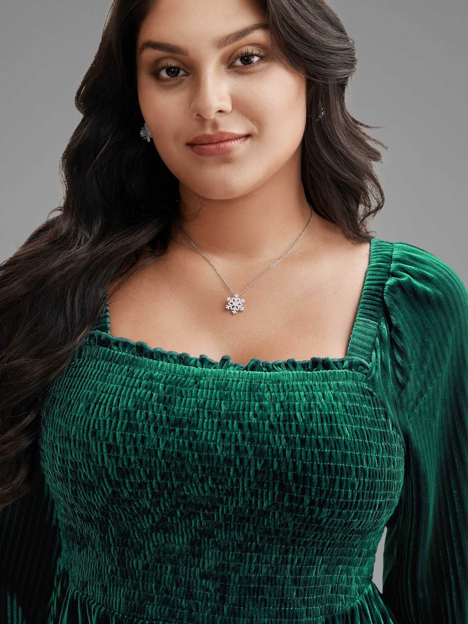 Velvet Smocked Bodice Jersey Top