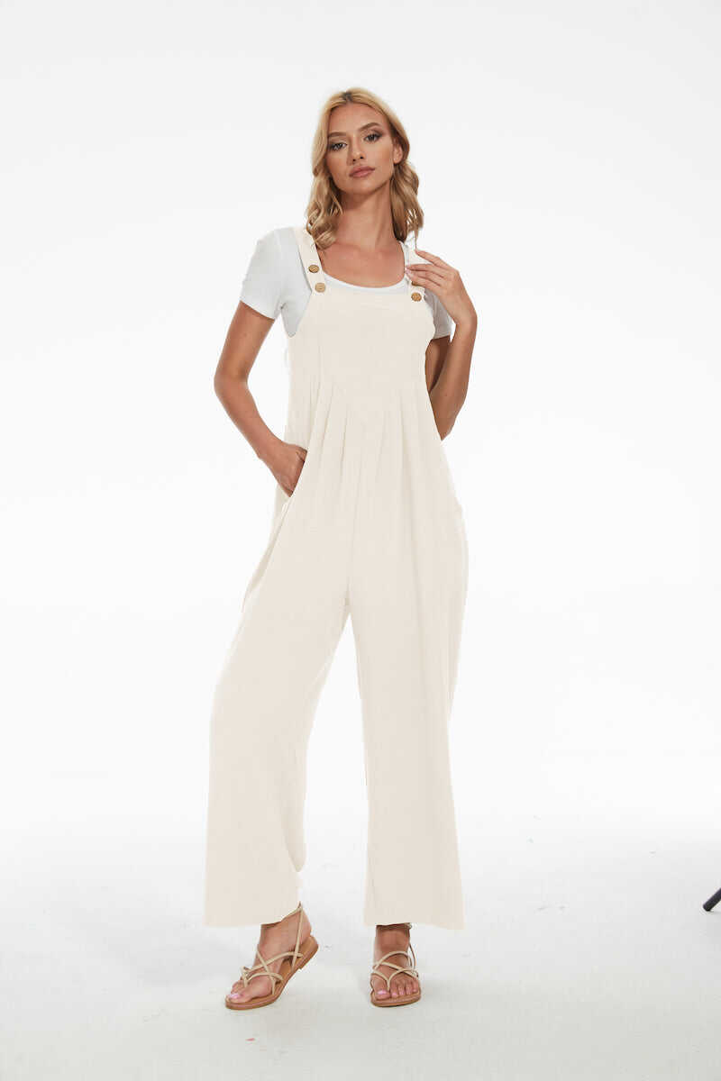Plus Size Wide Leg Overalls Jumpsuit