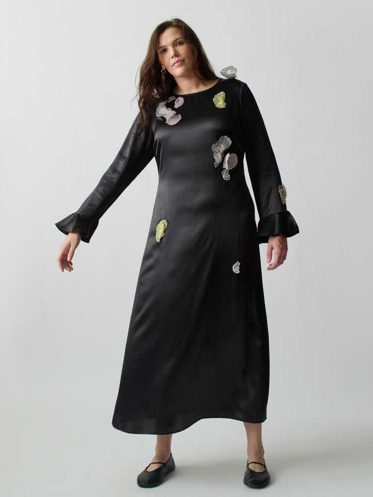 Yoko Embellished Silk Dress