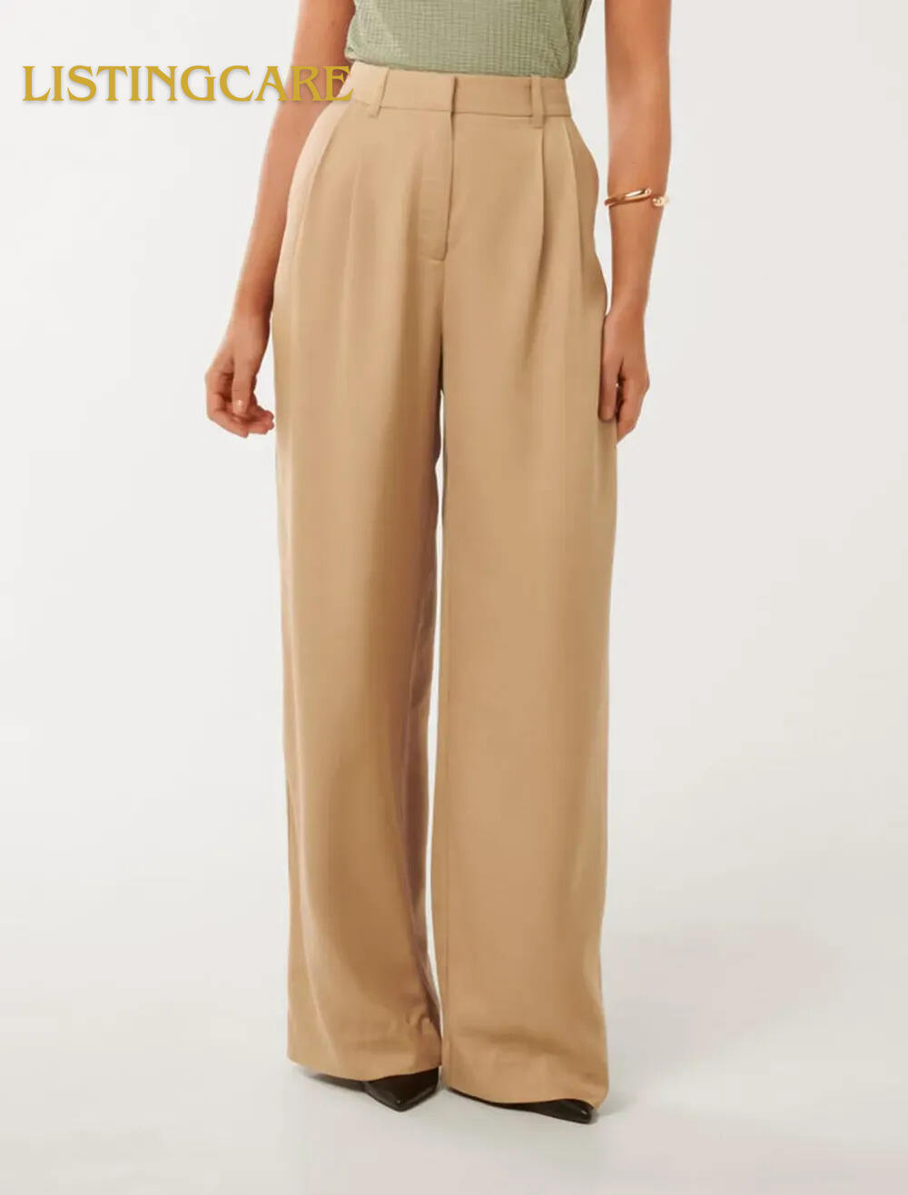 Pleated Wide-Leg Pants